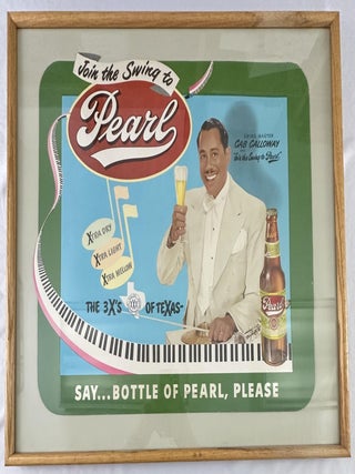 Item #12678 [Large Advertising Display for Pearl Beer Featuring Legendary Swing Band Leader, Cab...