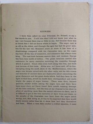 Remarks of C.P. Huntington, at the Hampton Normal and Agricultural Institute, Hampton, Va., January 1, 1900, on "The Future of the Negro."