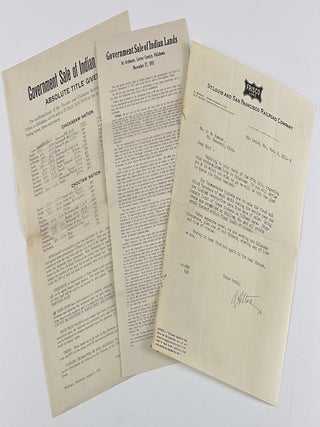 Item #12725 [Three Documents Concerning the Sale of Native American Lands in Oklahoma by the...