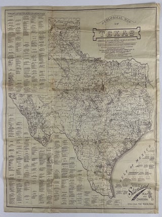 Item #12758 Geological Map of Texas Showing Approximate Locations and Drilling Wells, Also Names...