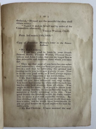 Report of the Committee for the Gradual Civilization of the Indian Natives, Made to the Yearly Meeting of the Religious Society of Friends, Held in Philadelphia, In the Fourth Month, 1838.