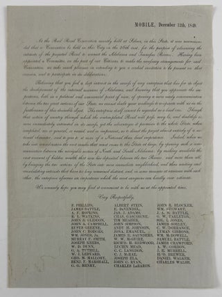 Item #12825 [Circular Letter Calling for a Convention in Mobile "For the Purpose of Advancing the...