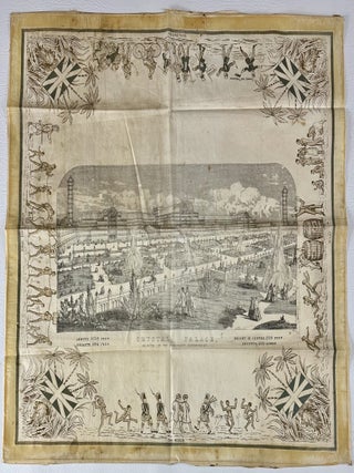 Item #12893 [Large Silk Broadside of Crystal Palace Overprinted with a Satirical Scene Around the...