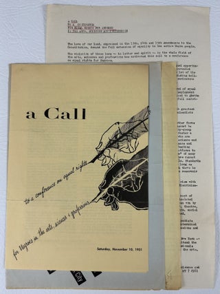 Item #12896 A Call to a Conference on Equal Rights for Negroes in the Arts, Sciences &...