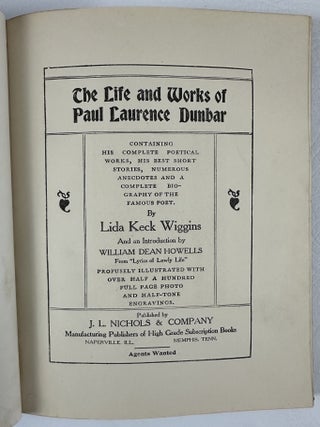 The Life & Works of Paul Laurence Dunbar...Agents Wanted.