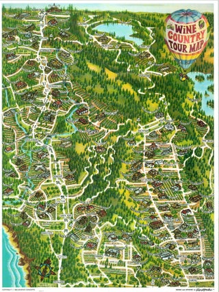 Item #12908 Wine Country Tour Map. Travel Guide of 110 Wineries in Napa, Sonoma, Mendocino and...
