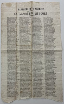 Item #13002 Carrier Boy's Address To the Patrons of the St. Lawrence Mercury [caption...