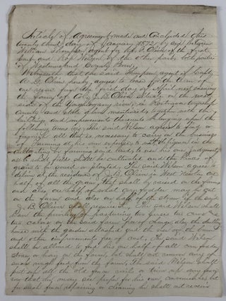 Item #13015 [Articles of Agreement Between a Landowner and Sharecropper in Reconstruction-Era...