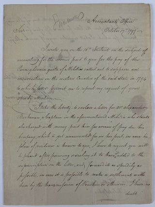 Item #13032 [Autograph Letter Signed from William Simmons, to Alexander James Dallas, Regarding...