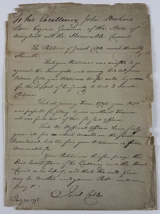 Item #13033 [Autograph Document Signed from Jacob Cable, Whiskey Rebellion Militia Member, to...