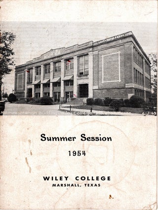 Item #13125 Summer School Bulletin 1954 Wiley College Marshall, Texas. African Americana, Texas
