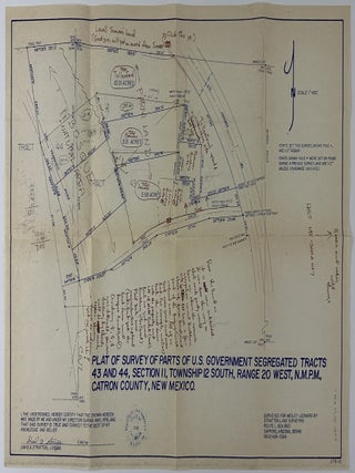Item #13189 [Survey Plat Map of Part of Catron County, New Mexico with Manuscript Additions...