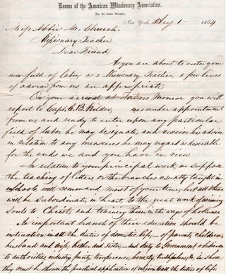 Item #13193 [Autograph Letter Signed by George Whipple, as Corresponding Secretary of the...