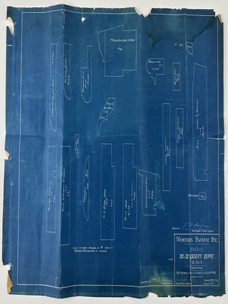 Item #13196 [Three Blueprints for the Standard Western Pacific Railroad Depot in the Nevada...