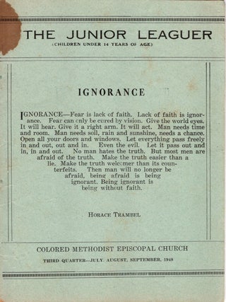 Item #13260 The Junior Leaguer. Third Quarter -- July, August, September, 1948. African...