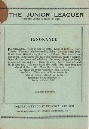 Item #13260 The Junior Leaguer. Third Quarter -- July, August, September, 1948. African...