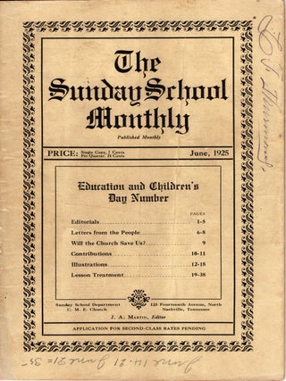 The Sunday School Magazine. Vol. 1, No. 1