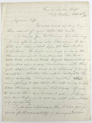 Item #13316 [Autograph Letter Signed, from a Union Quartermaster to His Wife, Describing...