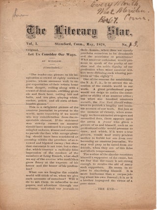 Item #13372 The Literary Star. Vol. I, No. 3. Amateur Periodicals, Connecticut