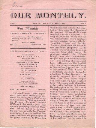 Item #13373 Our Monthly. Vol. I, No. 2. Amateur Periodicals, Connecticut