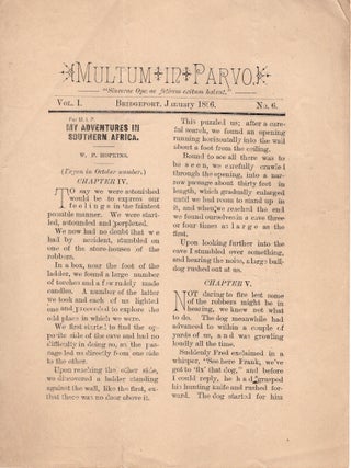 Item #13374 Multum in Parvo. Vol. I, No. 6. Amateur Periodicals, Connecticut