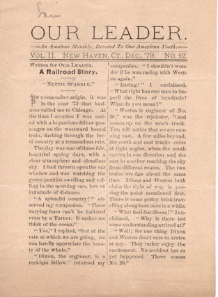 Item #13375 Our Leader. Vol. II, No. 12. Amateur Periodicals, Connecticut