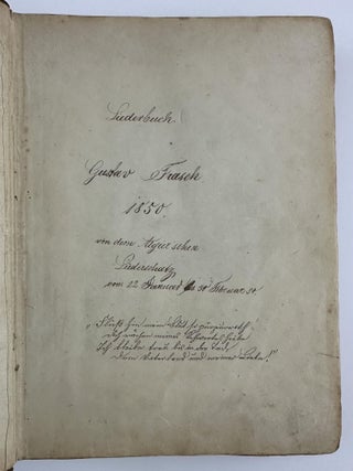 Item #2643 Liederbuch - von dem Algier’schen Liederschatz. [Letterbook, in German, Which...