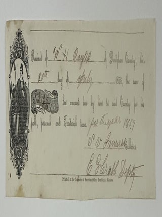Item #2791 [Partially Printed Receipt, Completed in Manuscript, Printed at Redpath's Crusader of...