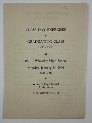 Item #3234 Class Day Exercises Graduating Class 1943-1944 of Phillis Wheatley High...
