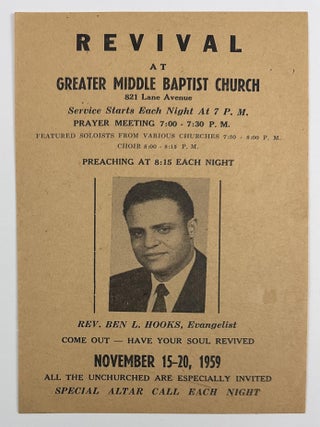 Item #3488 Revival at Greater Middle Baptist Church...Rev. Ben L. Hooks, Evangelist [caption...