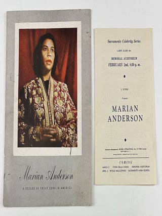 Item #3551 Sacramento Celebrity Series...Memorial Auditorium...S. Hurok Presents Marian Anderson...