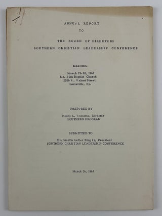 Item #4069 Annual Report to the Board of Directors, Southern Christian Leadership Conference...