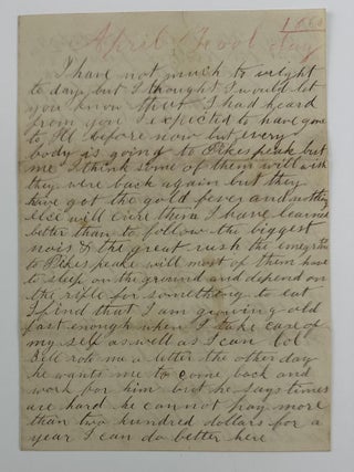 Item #4105 [Autograph Letter, Signed, from a New Englander Who Settled in Missouri, Discussing...