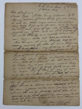 Item #4276 [Three Early Court Documents Concerning the Theft of Three Slaves in Howard County,...