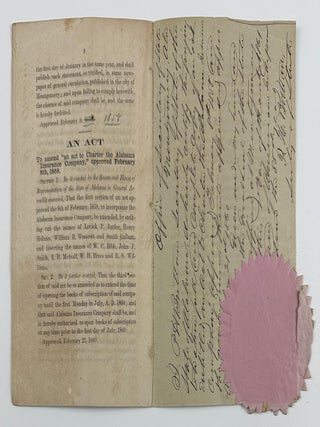 An Act to Charter the Alabama Insurance Company, Approved, February 8th, 1858.