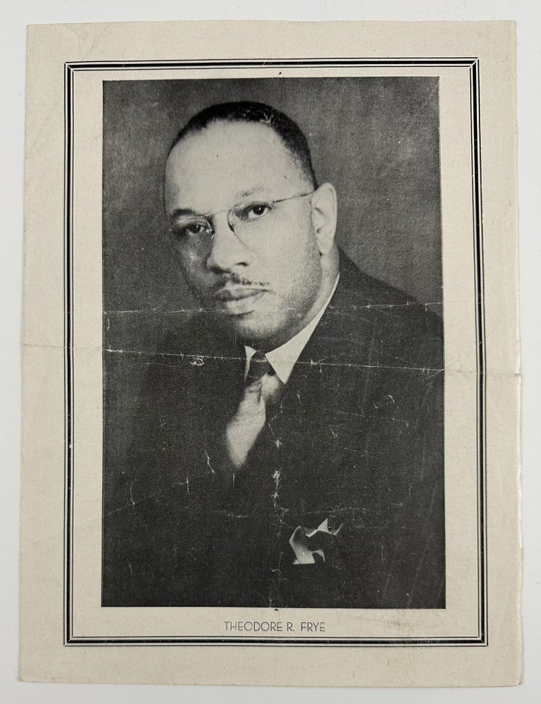 Item #4586 [Photo-Illustrated Advertisement for Black Gospel and Church Music Written and Self-Published by Theodore R. Frye]. African Americana, Theodore Frye, Music.