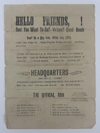 Item #4603 Hello, Friends! Don't You Want to Go? Where? Sand Beach. How? On a Hay Ride...Given by...