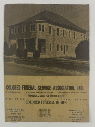 Item #4646 Colored Funeral Service Association, Inc. Funeral Service Insurance... [caption...