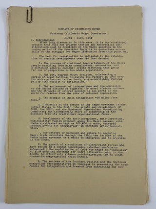 Item #4881 Summary of Discussion Notes. Northern California Negro Commission April-July, 1962...
