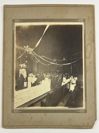 Item #5297 [Large Albumen Photograph Capturing a Worship Service Inside a Baptist Church in...