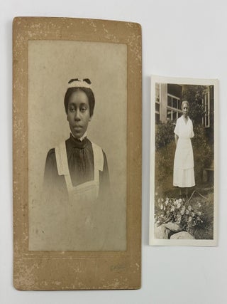 Item #5398 [Cabinet Card Photograph of Gertrude Easton, Pictured in Her Maid's Uniform, Together...