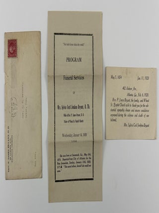 Item #5517 [Program for the Funeral Services of Sylvia Cecil Jenkins Bryant, Founder of the...