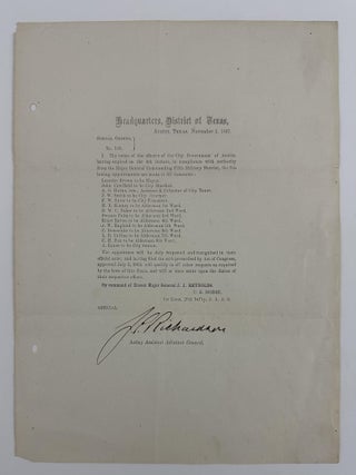Item #5709 Special Orders, No. 198. I. The Terms of the Officers of the City Government of...