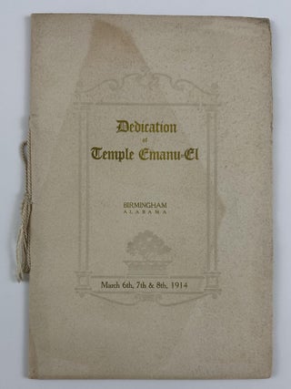 Item #5831 Dedication Services of Temple Emanu-El. Alabama, Judaism